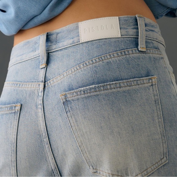 NWT Pistola Ruby Utility Mid-Rise Palazzo Wide-Leg Jeans - Picture 4 of 5